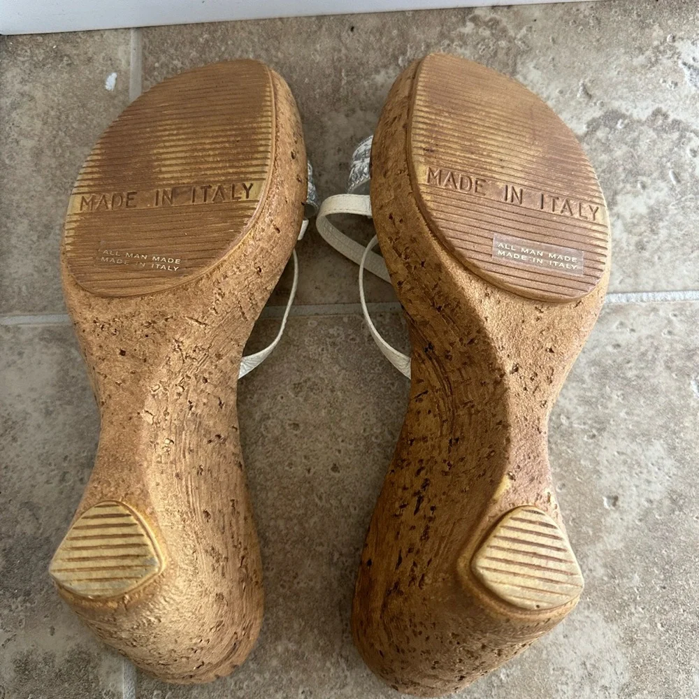 Italian Shoemakers Ivory Beaded Slide Sandals - Picture 4 of 7